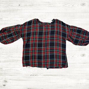 Puff Sleeve Loft Blouse with Buttons all the way up the back! Small Petite